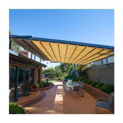 China Luxury Remote Control Shade Designs PVC Garden Canopy Easily Assembled Outdoor Aluminum Retractable Pergolas for sale