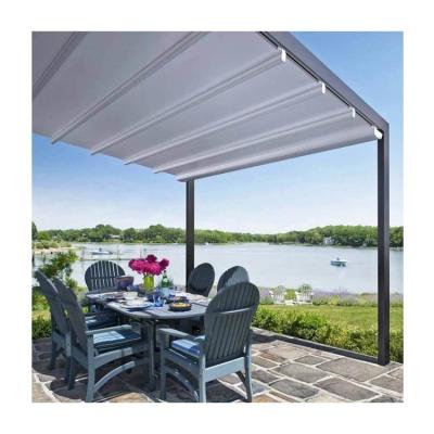 China Easily Assembled Easily Install Patio Furniture Retractable PVC Motorized Waterproof Roof Canopy Aluminum Pergola Kits For Awning for sale