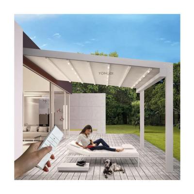 China Easily Assembled Motorized Outdoor Gazebo Gazebo PVC Profile Waterproof Aluminum Bioclimatic Retractable Roof System for sale