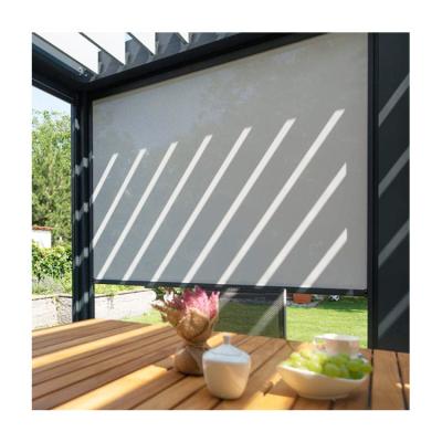 China Motorized Remote Waterproof Outdoor Auto UV-Protective Waterproof Anti-bacteria Polyester Patio Zipper Roller Blinds Curtain Fabric/Zipped Screens for sale