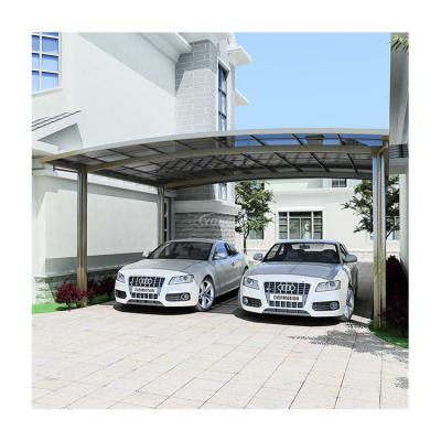 China UV attached double protection metal car port wall kit polycarbonate parking car shelter for shopping mall for sale