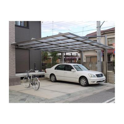 China Japanese Modern UV Protection Canopy Designs Outdoor Waterproof PC Panels Canopy Aluminum Metal Garage Parking Lots for sale