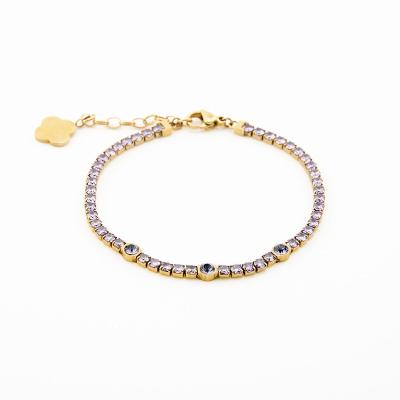 China Wholesale Women CLASSIC Diamond Tennis OEM Stainless Steel Bracelet Zircon Bracelet for sale