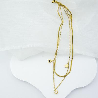 China TRENDY OEM Tarnish Free 18K Gold Plated Stainless Steel Jewelry Chain Necklace Fishbone Chain Necklace for sale