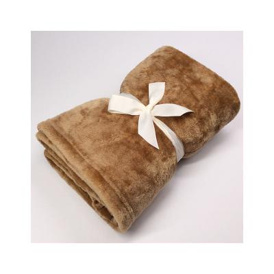 China Oversized Warm Touch Winter Travel Flannel Fleece Plush Solid Color Folded Cozy Blanket for sale