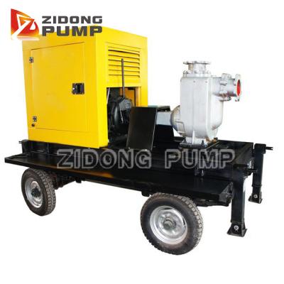 China Large Capacity Water Self Priming Industrial Mobile Flood Control Trailer Pump Dirty Utilities Water Pump for sale