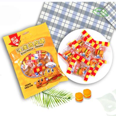 China Factory Direct Delicious Hamburger 8g Mini Hamburger Jelly Fast Food Halal Gummy Candy With Individual Plastic Tray for sale