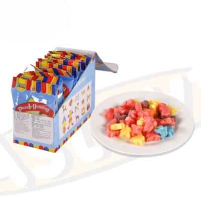 China Natural Puzzle Fruit Flavor Mixed Variety Shapes Yammy Vitamin C Gummy Soft Vegan Wholesale Candy for sale