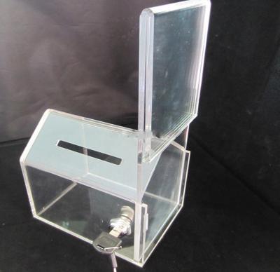 China Deployment Customize House Collection Shape Acrylic Box Housed Urn With Sign Holder Lockable House Donation Box for sale