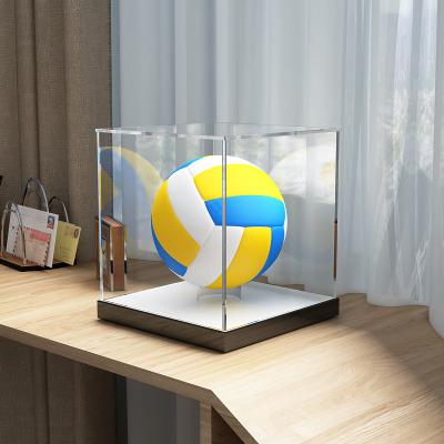 China Xinkeda Basketball Stocked Acrylic Display Case With Mirror Back Acrylic Sports Display Box for sale