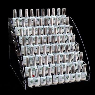 China Deploying Xinkeda Clear Acrylic Cosmetic Nail Polish Display Rack Holder Nail Polish Rack for sale