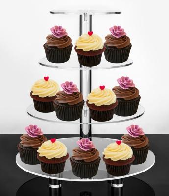 China Xinkeda Deployment Customized Acrylic Cupcake Display Stand Plexiglass Cake Stand For Wedding And Birthday Party for sale