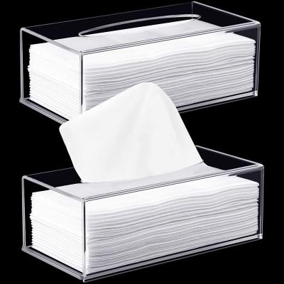 China Colorful Modern Clear Acrylic Tissue Box Holder Rectangular Towel Organizer Facial Tissue Dispenser Box Case for sale