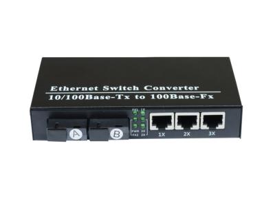 China FTTH FTTB FTTX Port SC Network 10/100/Mbps 2 Fiber + Fiber Optic Switch Port RJ-45 100M 3 Fiber Media Converter for sale