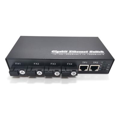 China Networks 10/100/Mbps 4 Fiber Port PON SC + Fiber Optic Switch 100M 2 Port RJ-45 Media Converter for sale