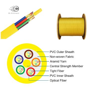 China Indoor Fanout FO 6 | 48 Core Telecom Fiber Optic Cable GJBFJV for sale