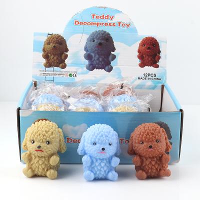 China 2021 new product eco-friendly squeeze toys tpr toys teddy dog ​​flour animal fidgety teddy bear pinch soft squeeze for sale