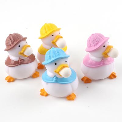 China Eco-Friendly Cartoon Duck Blow Bubble Silicone Squeeze Bath Toys Sensory Fidget Toys Pack Stress Anxiety Relief for sale