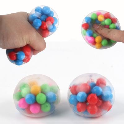 China Thicken cover & Colorful Double Layers Lids Trigger Squeeze Ball For Adults And Kids Unique Rubber Squishy Toys Are Great For Worry Bad Stress Habbits for sale