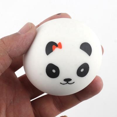 China TPR Panda Designed Fidget Sensory Squishy Toys Squishy Cute Toy Panda Bun Stress Reliever Decompression Ball Eco-Friendly for sale