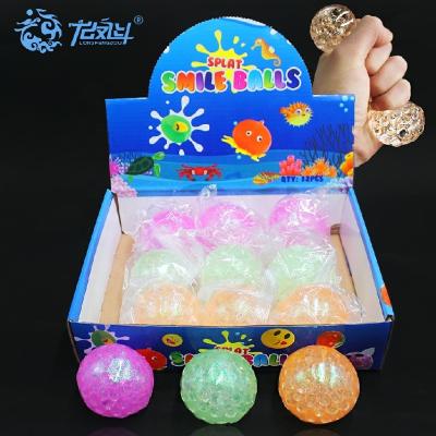 China Soft Squishy Venting Ball 5190227-24 Relaxation Ball Toy Glitter Beads Stress Ball Anti for sale