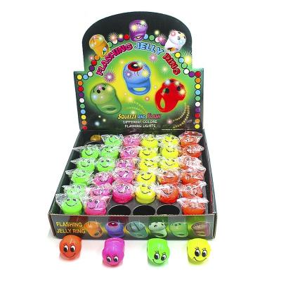 China Flash TPR Smiling TPR Ring, Creative Luminous Ring Toy Glowing In The Dark Women Kids Men Rings For Party 5190408-20 for sale