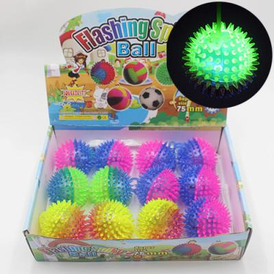 China Sports Toy Spiky Massage Ball Squeeze and Flashy Bouncy Person Toys with Hedgehog's YOYO Glowing Ball 218082009 for sale