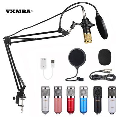 China Desktop Condenser Wired Microphone BM800 with USB Sound Card Professional Microphone YouTube Podcasting and Recording Desktop for sale