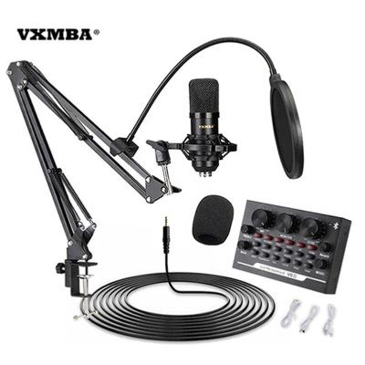 China Condenser Microphone + External Sound Card Online YouTube Set Recording Usb Streaming Condenser Audio Interfacestudio Podcast Microphone for sale