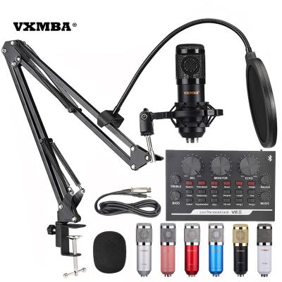 China Condenser Microphone + Sound Card Set External USB Condenser Microphone for Notebook, Podcasting, Studio/Recording, Games, Youtube, Chat, High Quality Sound for sale