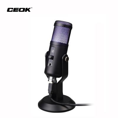 China Condenser Microphone + Computer External High Quality Singing USB Microphone Set K05 RGB Sound Card PS4 Game Recording Microphone for sale