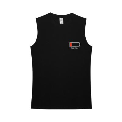 China Wholesale Plain Anti-pilling Tank Top Loose Cut Men Dropped Sleeve Opening Sleeveless T-Shirt for sale