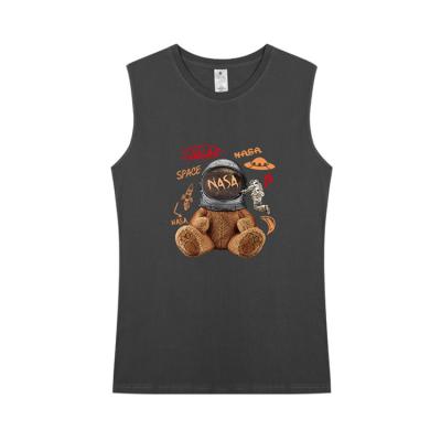 China Anti-pilling Bulk sale vintage style men's dyed t-shirt by empty heavy unisex sleeveless top best quality for sale