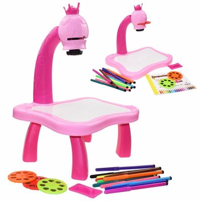 China New Plastic Led Projector Art Drawing Table Toys Kids Painting Board Desktop Arts Opens Painting Educational Study Tools Toy For Girl for sale