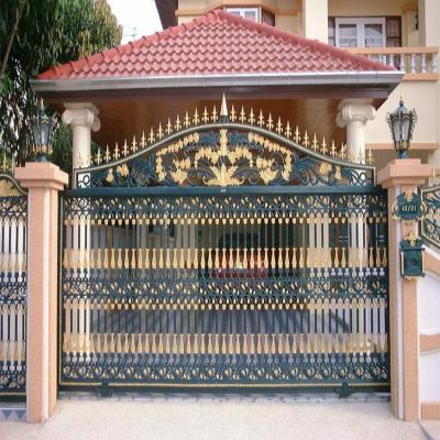 China Easily Assembled Luxurious Craft House Cast Iron Oven Galvanized Metal Iron Gates Garden Arch Designs Simple for sale