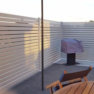 China Massive Horizontal Backyards Easily Assembled Continuous Patio Coreten No Dig Aluminum Slated Vertical Fence Panels Extrusions Garden for sale