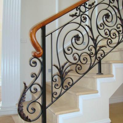 China Traditional Popular Wrought Iron Stair Railing Balustrade Sprial Handrail for sale