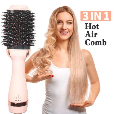 China Amazon Hot New Hit Hair Dryer 1200W Stage One Comb Pink Ionic Professional Hot Cold Airbrush for sale