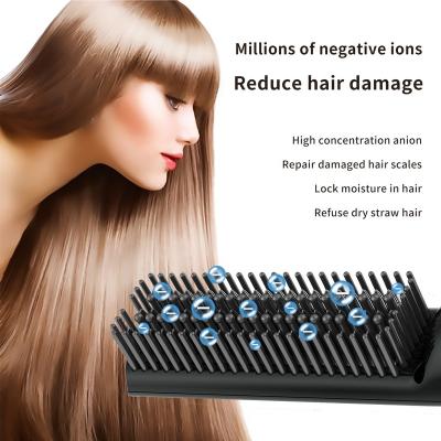 China Best Hotel LCD Ionic Anti-scalding Hair Styling Brush Straightener for sale