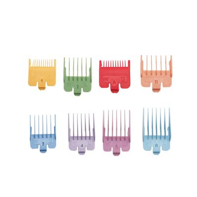 China Outdoor 8 Color Clipper Guards Professional Guides Coded Cutting Guides Fits For All Clippers Multi Color Combs for sale