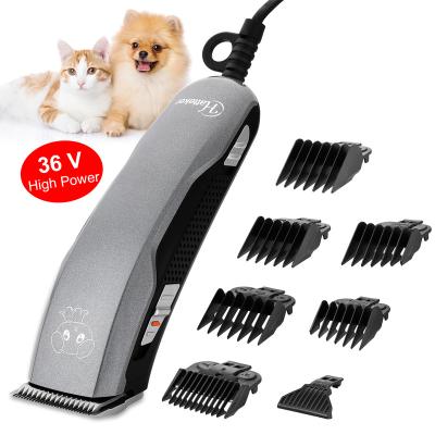 China Professional Cordless Dog Cat Electric Hair Pet Clippers Precise Adjustment Knob Pet Trimmer Household With Wire Dog Hair Clippers for sale