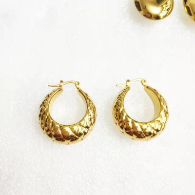 China TRENDY Fashion Hypoallergenic 18K Gold Plated Single Earring Jewelry Stainless Steel Hoop Earrings For Women for sale