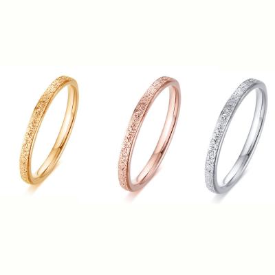 China CLASSIC 2mm Stainless Steel Rings Rose Gold Silver Rings Ring For Women for sale