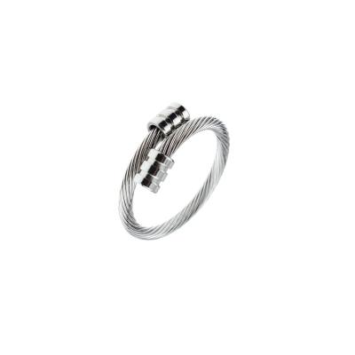 China 2022 Jewelry Wholesale Popular Rings Stainless Steel CLASSIC Creative Twist Cable Wire Open Ring for sale