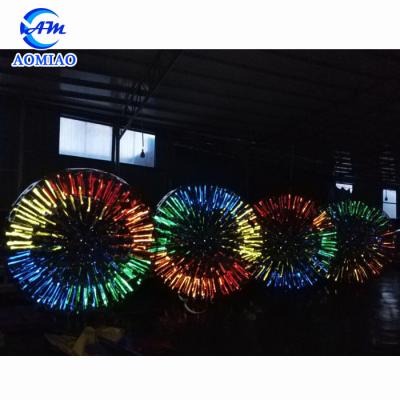 China Inflatable Toy Fluorescence Human Size Hamster Inflatable Ball Snow Grass Land Zorb Ball For Rental for sale