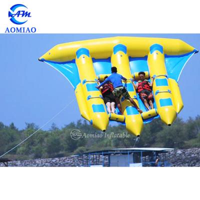 China high quality 0.9mm PVC 6 seaters cheap inflatable flying fish, inflatable water games for adults for sale