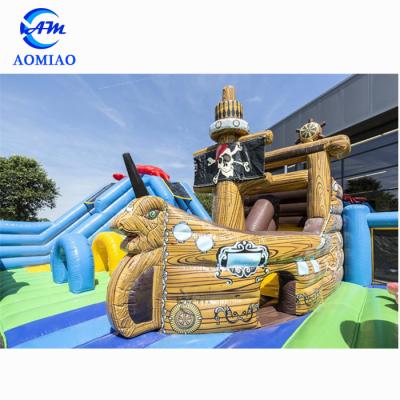 China Custom PVC Large Inflatable Fun City, Inflatable Amusement Park, Bouncy Castle With Slide For Kids for sale