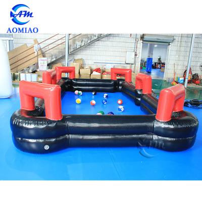 China High qualiyt durable 0.55mm PVC snooker soccer field big inflatable billiard ball pool for sale