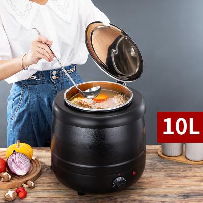 China Food Viable Stainless Steel Electric Soup Pot Heater Soup Pot Warmer Restaurant Hotel Container for sale