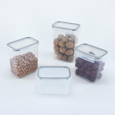 China Freshness Preservation 4 Pieces Food Buckle Stackable Plastic Storage Boxes Set Food Container for sale